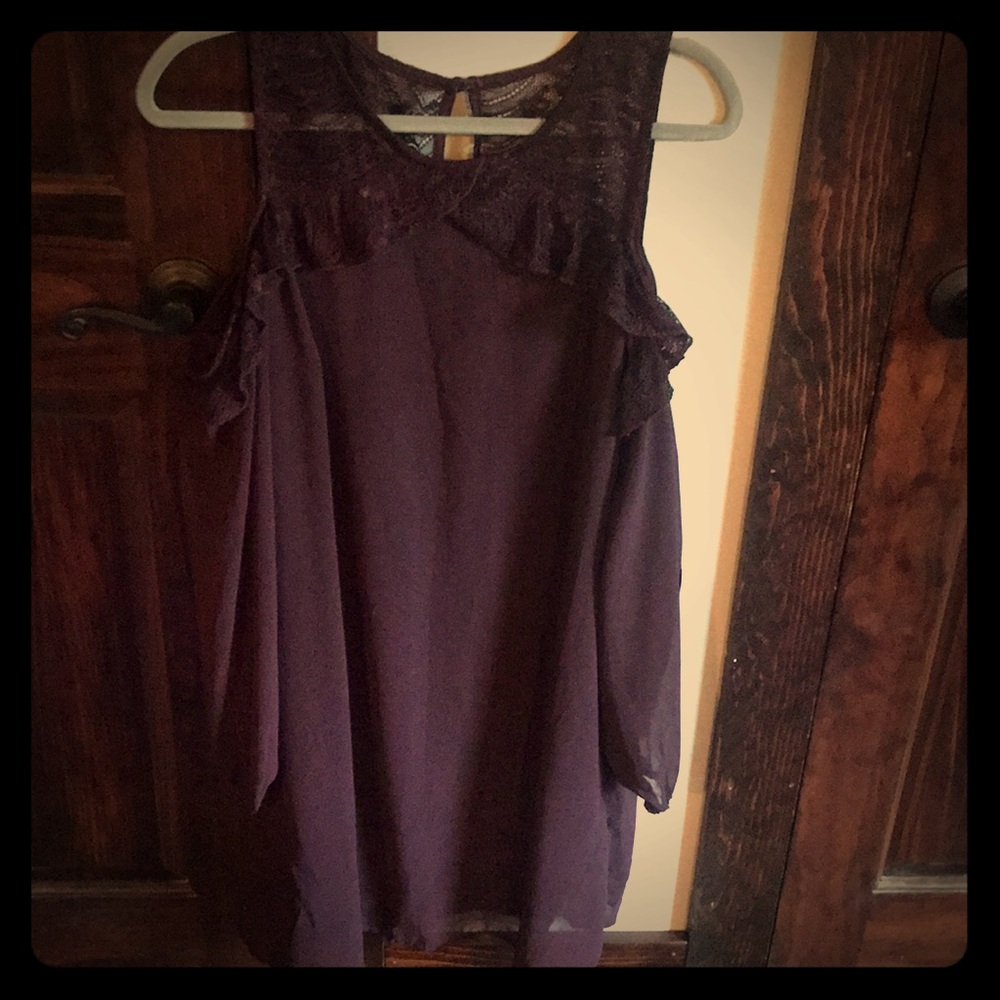 NEW dark purple shoulder less dress!